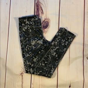 Gray and black active leggings